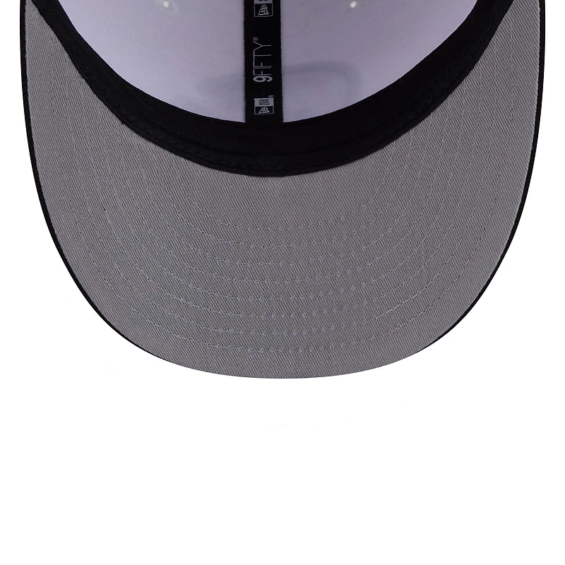 Casquette snapback New Era blanche et noire Cleveland Browns, édition spéciale draft NFL 2026, modèle 9FIFTY pré-courbé pour homme