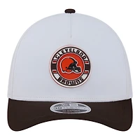 Men's New Era White/Brown Cleveland Browns Patch 39THIRTY A-Frame M-Crown Perforated Flex Hat