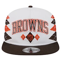Casquette ajustable New Era blanche Cleveland Browns Argyle 19TWENTY pour homme