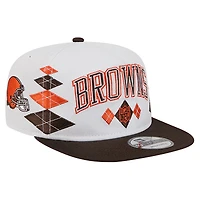 Casquette ajustable New Era blanche Cleveland Browns Argyle 19TWENTY pour homme