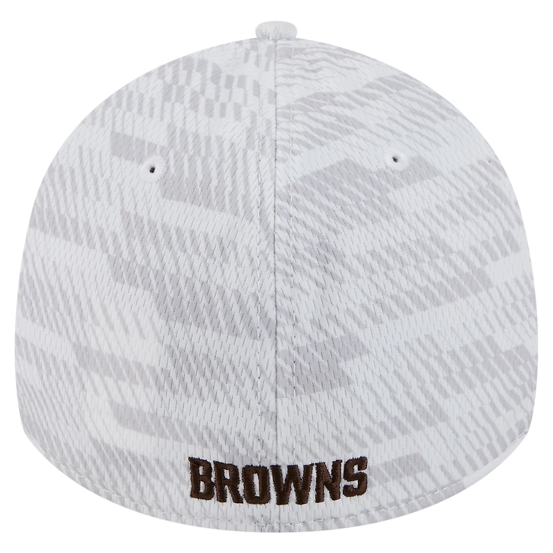 Casquette New Era blanche Cleveland Browns Gameday Graded 39THIRTY Flex pour homme