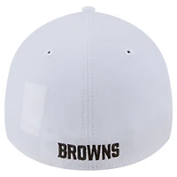 Casquette New Era blanche Cleveland Browns Main 39THIRTY Flex pour homme