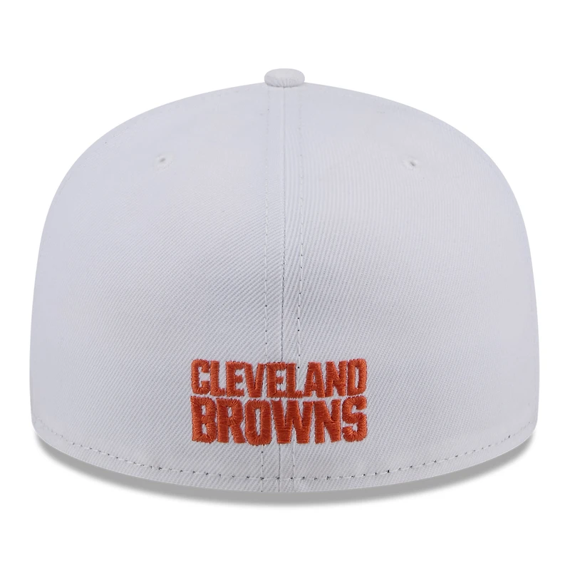 Men's New Era  White Cleveland Browns Omaha 59FIFTY Fitted Hat