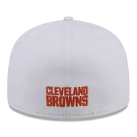 Casquette ajustée Omaha 59FIFTY Cleveland Browns New Era pour hommes, blanche