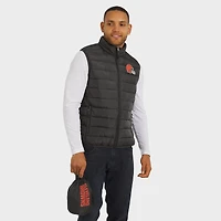 Gilet zippé pliable pour homme NFL x Darius Rucker de Fanatics, noir, avec sac voyage, des Cleveland Browns