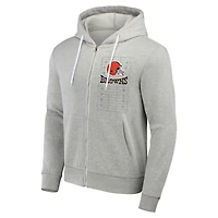 Sweat à capuche zippé pour homme de la collection NFL x Darius Rucker Fanatics, gris chiné, Cleveland Browns