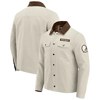 Men's NFL x Darius Rucker Collection by Fanatics Tan Cleveland Browns Midweight Canvas Full-Button Jacket