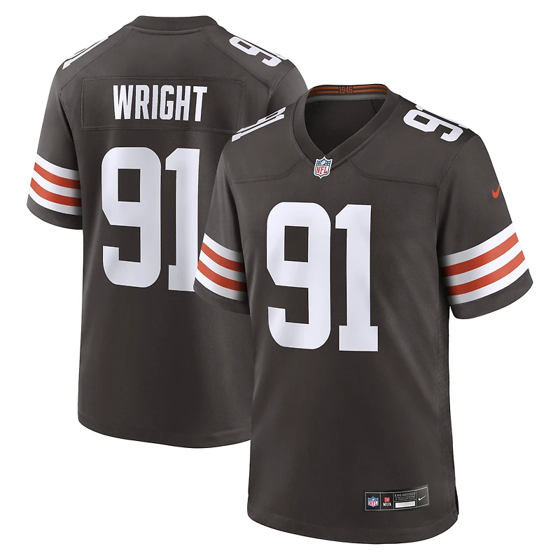 Men's Nike Alex Wright Brown Cleveland Browns Team Game Jersey