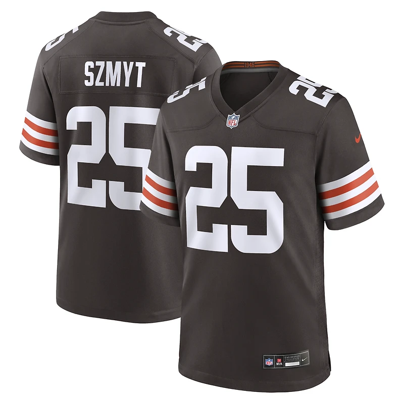 Maillot Nike Andre Szmyt Brown pour homme, équipe des Cleveland Browns