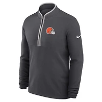 Pull Nike anthracite Cleveland Browns léger Victory Dri-FIT à demi-zip pour homme