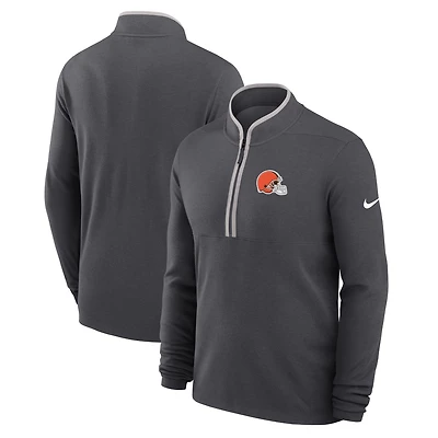 Pull Nike anthracite Cleveland Browns léger Victory Dri-FIT à demi-zip pour homme