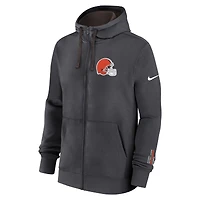 Men's Nike Anthracite Cleveland Browns Primetime Club Full-Zip Hoodie
