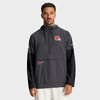 Veste à capuche Nike Anthracite Cleveland Browns Sideline Anorak demi-zip pour homme