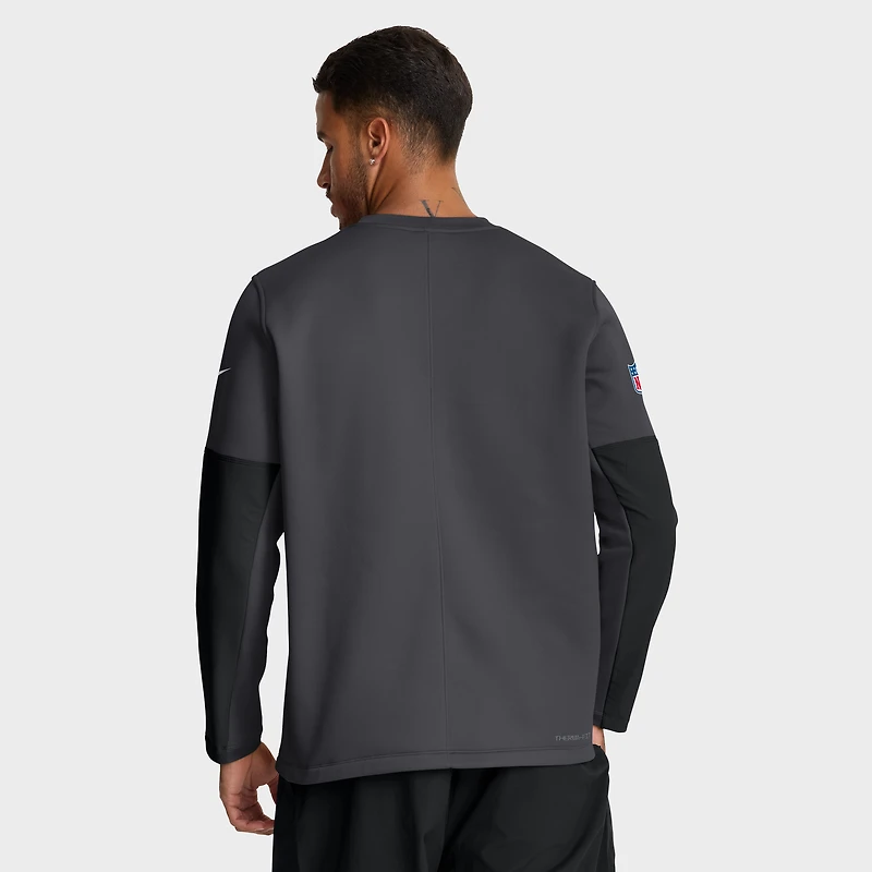Men's Nike Anthracite Cleveland Browns Sideline Coach Therma-FIT Long Sleeve T-Shirt