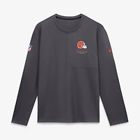 T-shirt à manches longues Nike anthracite Cleveland Browns Sideline Coaches UV Dri-FIT pour homme