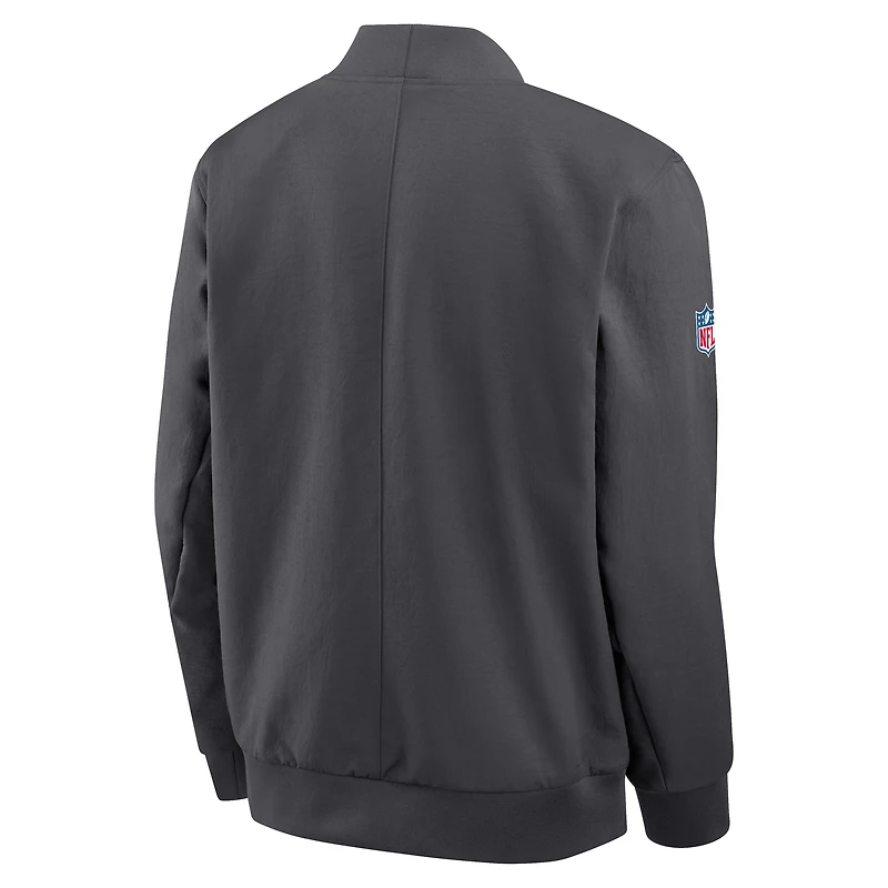 Men's Nike Anthracite Cleveland Browns Sideline Full-Zip Bomber Jacket