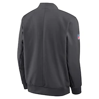 Men's Nike Anthracite Cleveland Browns Sideline Full-Zip Bomber Jacket