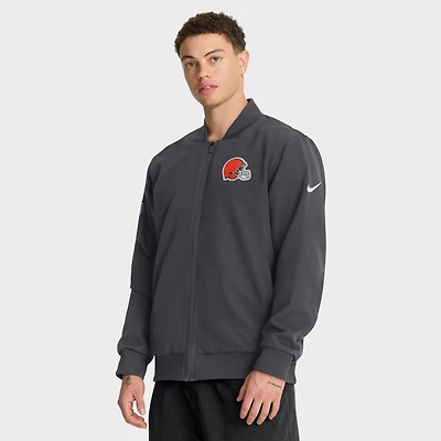 Men's Nike Anthracite Cleveland Browns Sideline Full-Zip Bomber Jacket