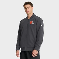 Men's Nike Anthracite Cleveland Browns Sideline Full-Zip Bomber Jacket