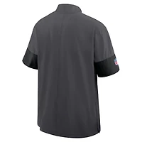 Men's Nike Anthracite Cleveland Browns Sideline Short Sleeve Quarter-Zip Dri-FIT Coach Jacket