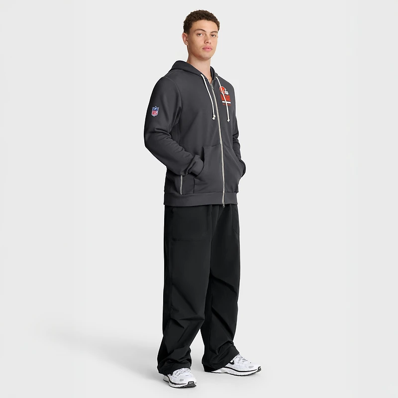 Sweat à capuche Nike Anthracite Cleveland Browns Sideline Utility Player Dri-FIT pour homme avec fermeture éclair intégrale