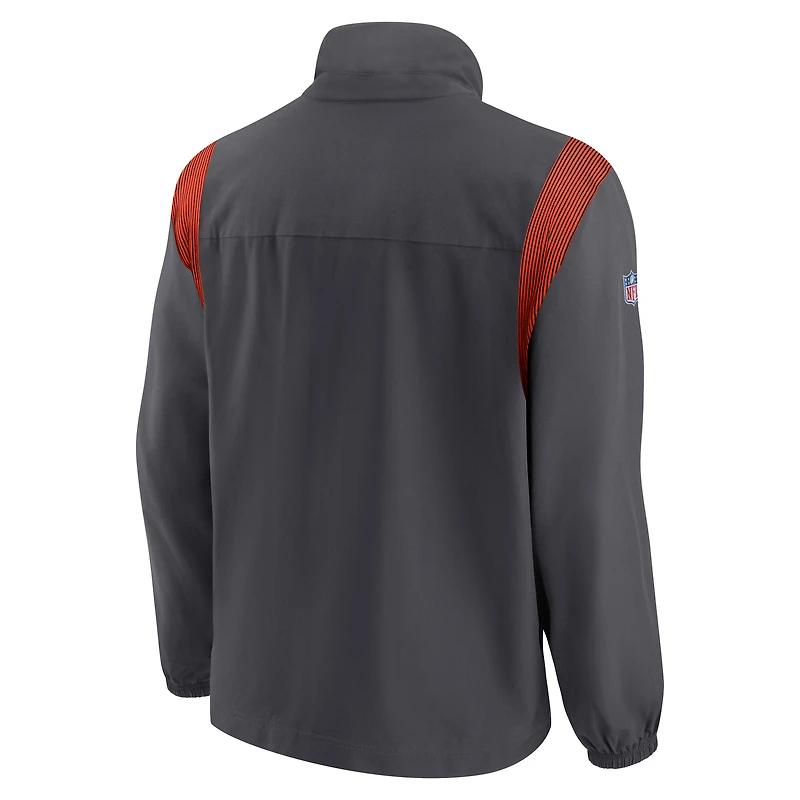 Veste Nike anthracite à fermeture éclair avec logo tissé Sideline Cleveland Browns pour homme