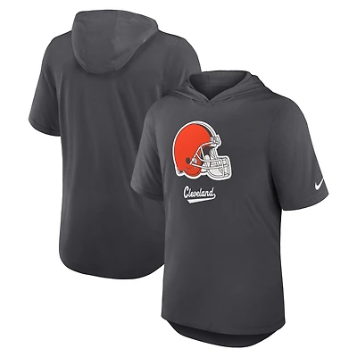 T-shirt à capuche Nike Tri-Blend Performance Anthracite Cleveland Browns pour homme