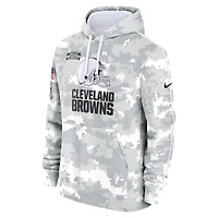 Men's Nike Arctic Camo Cleveland Browns 2024 Salute to Service Club Fleece Pullover Hoodie