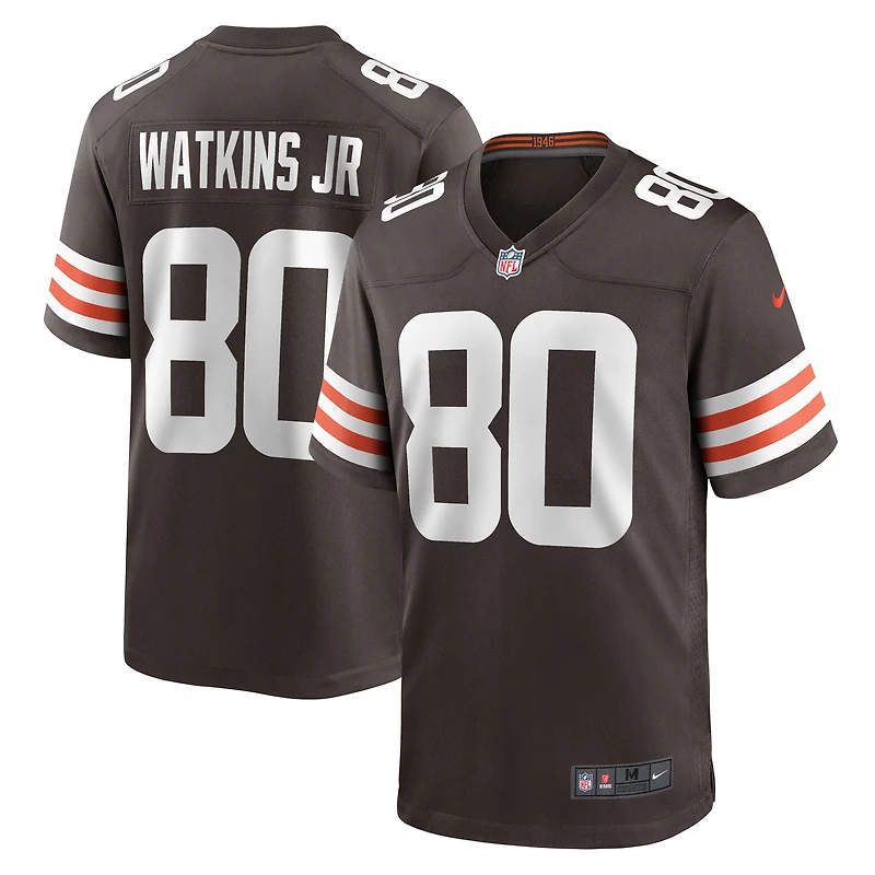 Maillot de match l'équipe Nike Austin Watkins Jr. marron des Cleveland Browns pour hommes