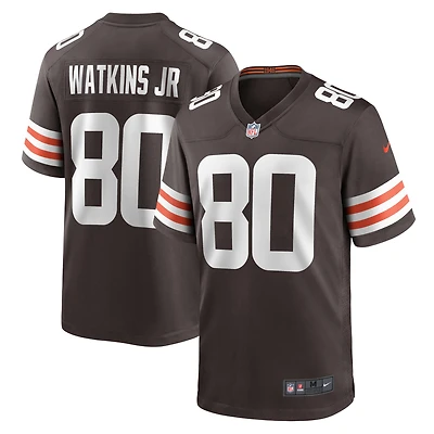 Maillot de match l'équipe Nike Austin Watkins Jr. marron des Cleveland Browns pour hommes