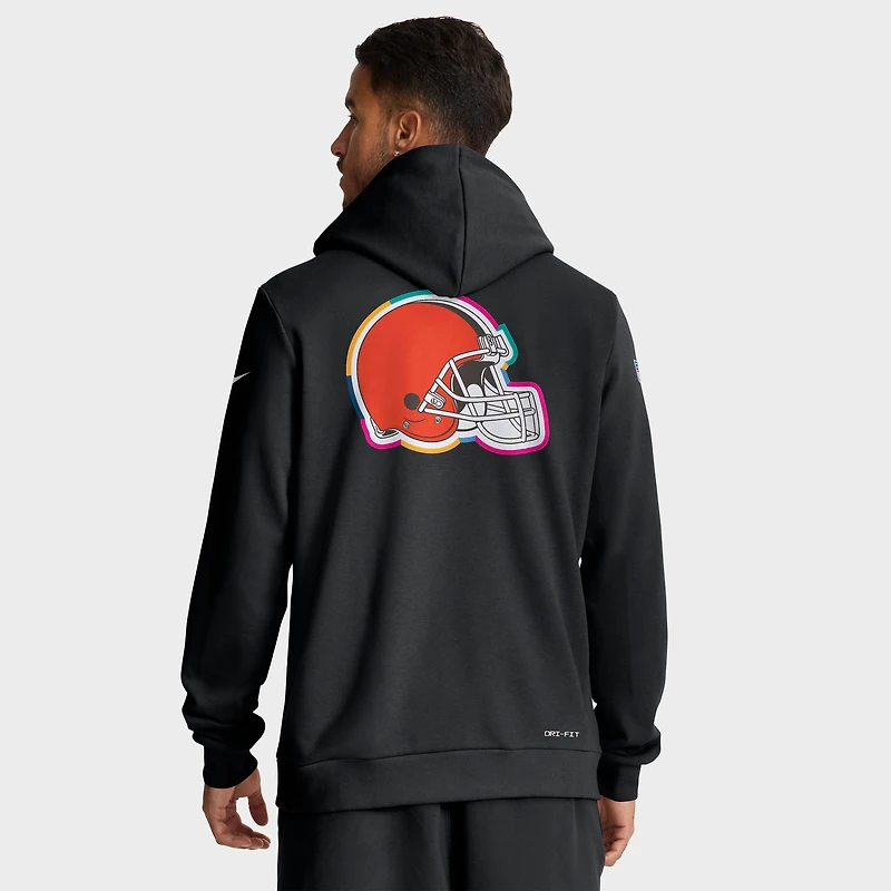 Sweat à capuche Nike noir Cleveland Browns NFL Crucial Catch 2025 pour homme, édition Standard Dri-FIT