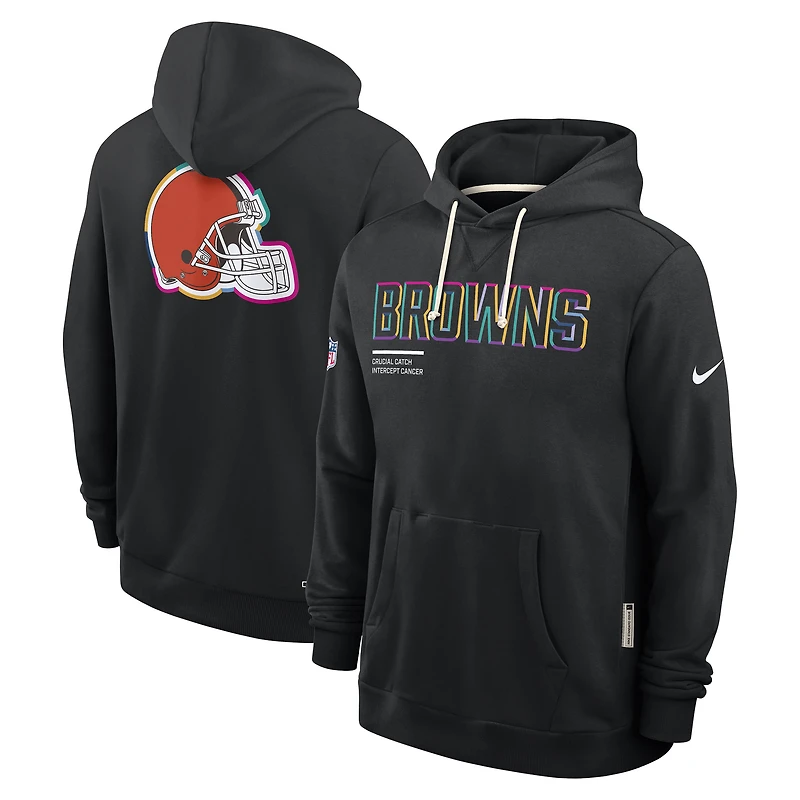 Sweat à capuche Nike noir Cleveland Browns NFL Crucial Catch 2025 pour homme, édition Standard Dri-FIT