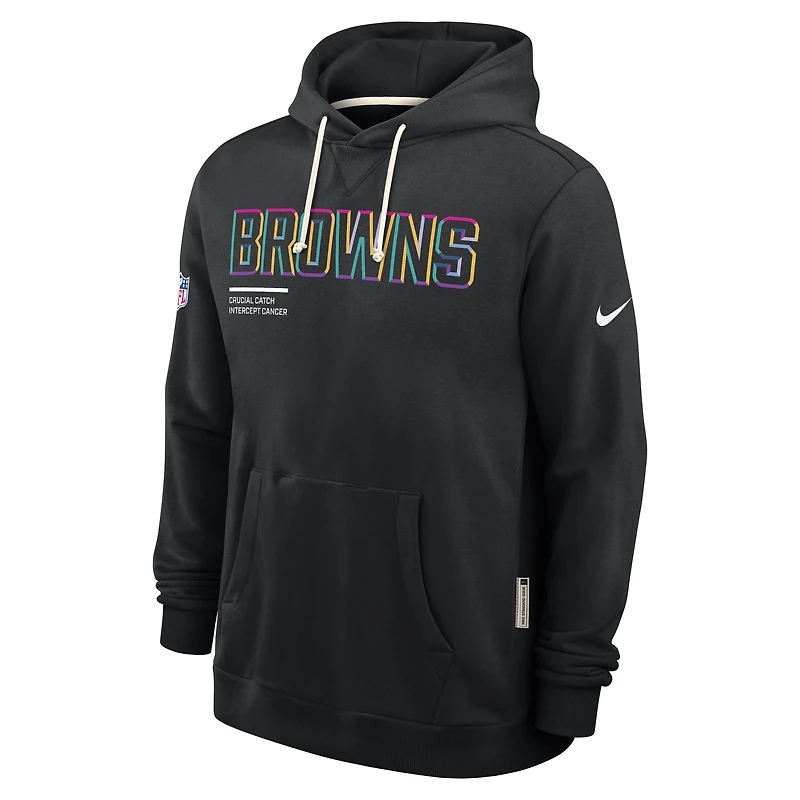 Sweat à capuche Nike noir Cleveland Browns NFL Crucial Catch 2025 pour homme, édition Standard Dri-FIT