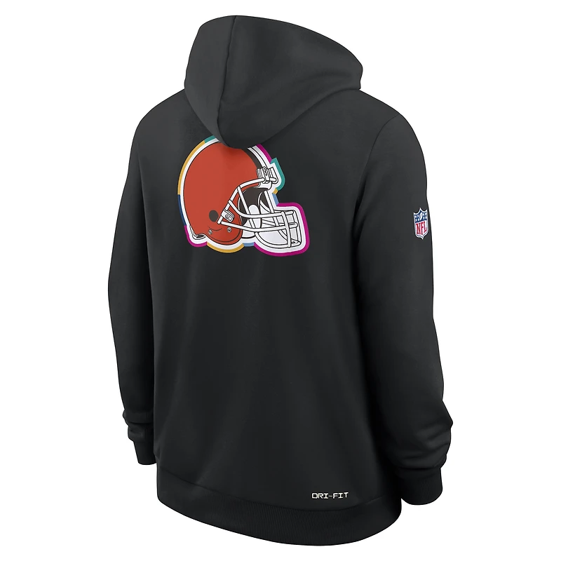 Sweat à capuche Nike noir Cleveland Browns NFL Crucial Catch 2025 pour homme, édition Standard Dri-FIT
