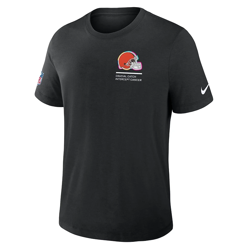 Men's Nike Black Cleveland Browns 2025 NFL Crucial Catch Tri-Blend Dri-FIT T-Shirt