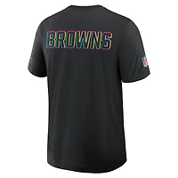 T-shirt Nike noir Cleveland Browns 2025 Crucial Catch Tri-Blend Dri-FIT pour homme
