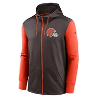 Sweat à capuche entièrement zippé Nike Cleveland Browns Performance pour homme, marron/orange