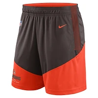 Short Nike Cleveland Browns Sideline Primary Lockup Performance pour homme, marron/orange