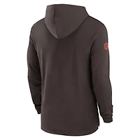Men's Nike Brown Cleveland Browns 2024/25 Sideline Performance Long Sleeve Hoodie T-Shirt