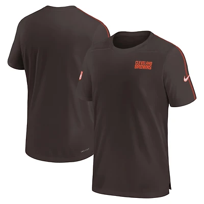T-shirt Nike marron Cleveland Browns 2024 Sideline Coach UV Performance pour homme