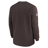 Men's Nike Brown Cleveland Browns 2024 Sideline Coaches Long Sleeve Top