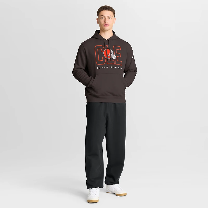Sweat à capuche en polaire Nike marron Cleveland Browns Busted Play Club pour homme