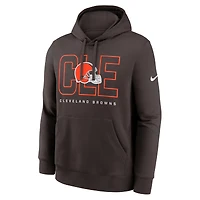 Men's Nike Brown Cleveland Browns Busted Play Club Fleece Pullover Hoodie