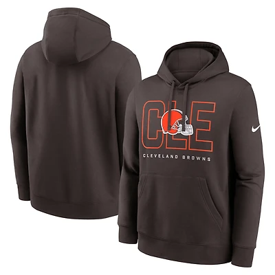 Sweat à capuche en polaire Nike marron Cleveland Browns Busted Play Club pour homme
