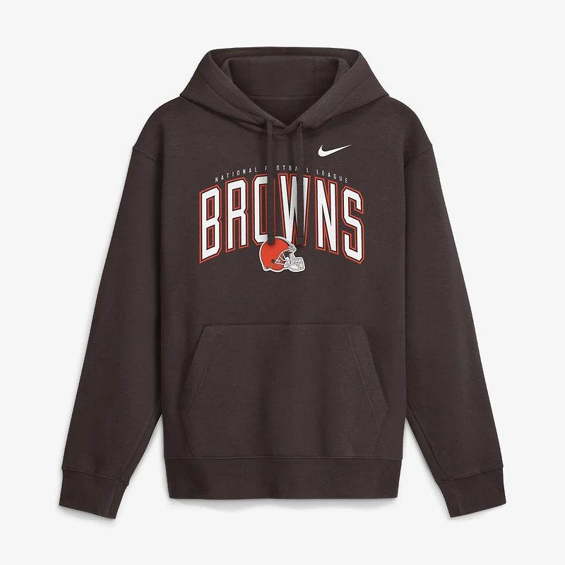 Men's Nike Brown Cleveland Browns Expect Victory Club Fleece Pullover Hoodie