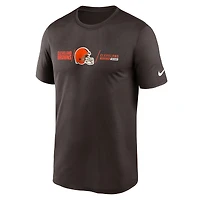 T-shirt Performance pour homme Nike Cleveland Browns Fan Gear Horizontal Lockup Legend - marron
