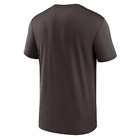 T-shirt Performance pour homme Nike Cleveland Browns Fan Gear Horizontal Lockup Legend - marron