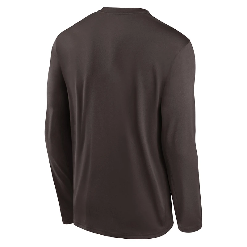 Men's Nike Brown Cleveland Browns Icon Legend Performance Long Sleeve T-Shirt