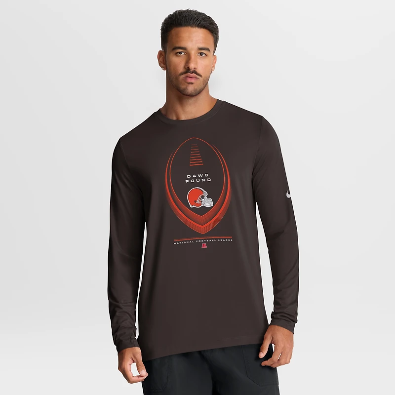 Men's Nike Brown Cleveland Browns Legend Icon Dri-FIT Long Sleeve T-Shirt