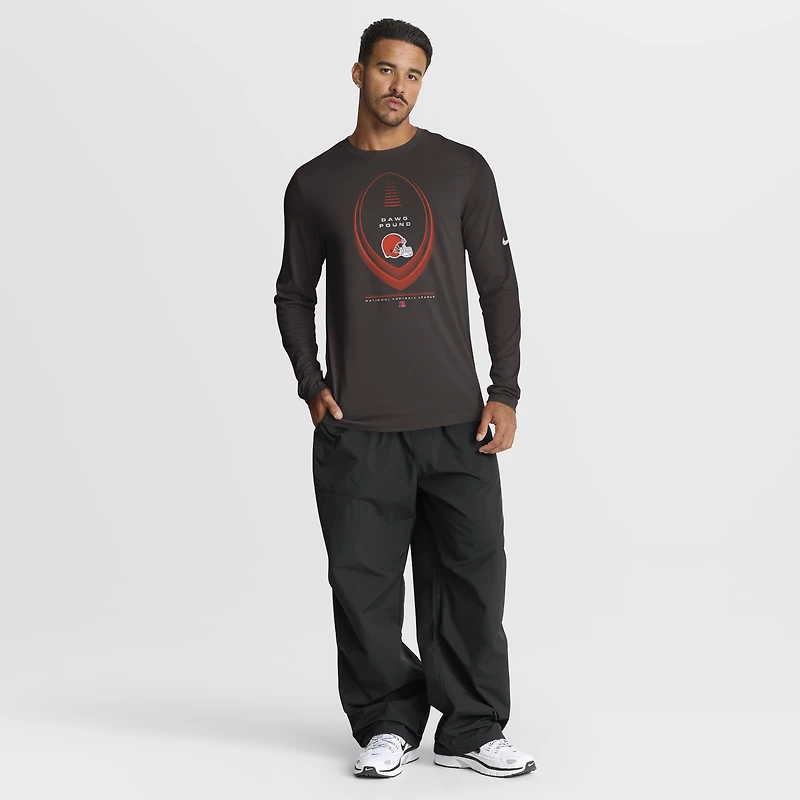 Men's Nike Brown Cleveland Browns Legend Icon Dri-FIT Long Sleeve T-Shirt
